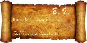 Borsó Izabel névjegykártya